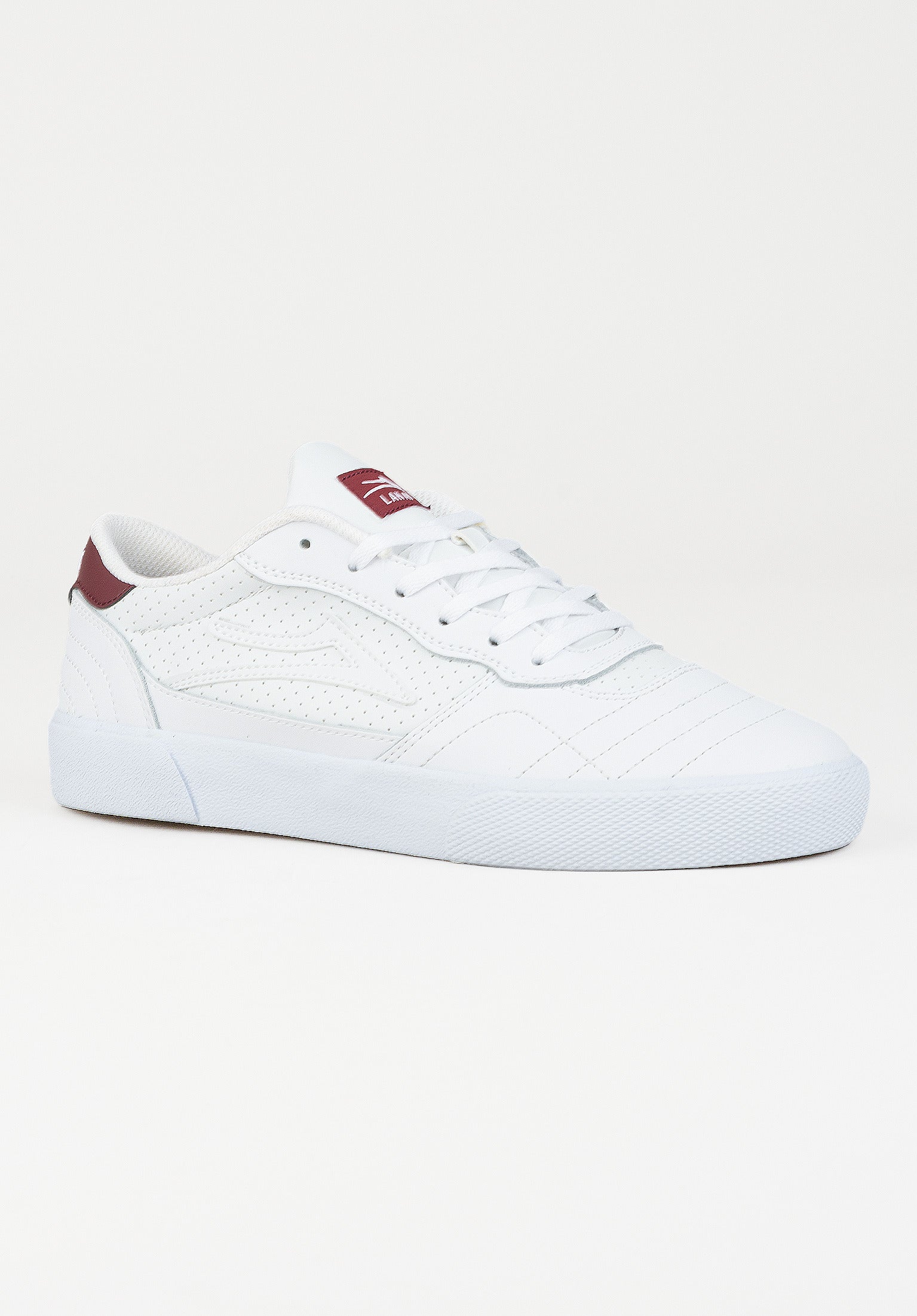 Cambridge Lakai Mens Shoes in white burgundy for c