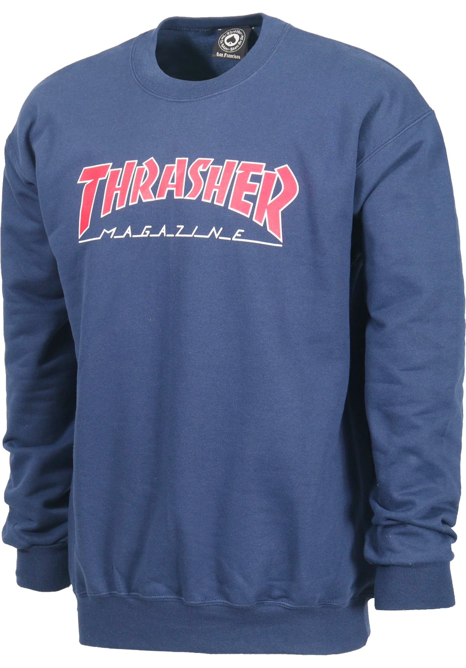 Outlined Crewneck Thrasher Sweatshirt in navy for c