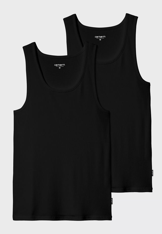 A-Shirt 2 Pack black-black Vorderansicht