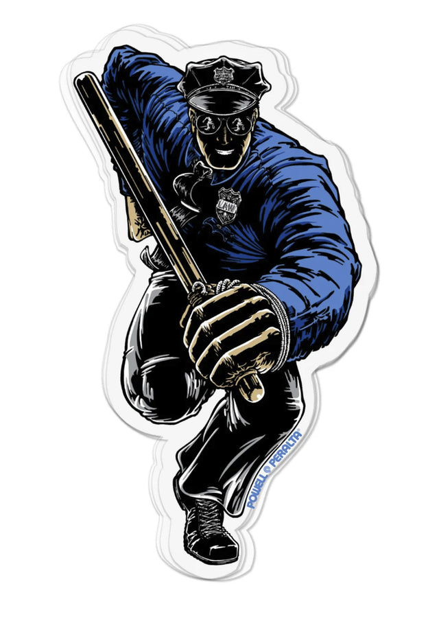 Chris Senn Cop Sticker black-navy Vorderansicht