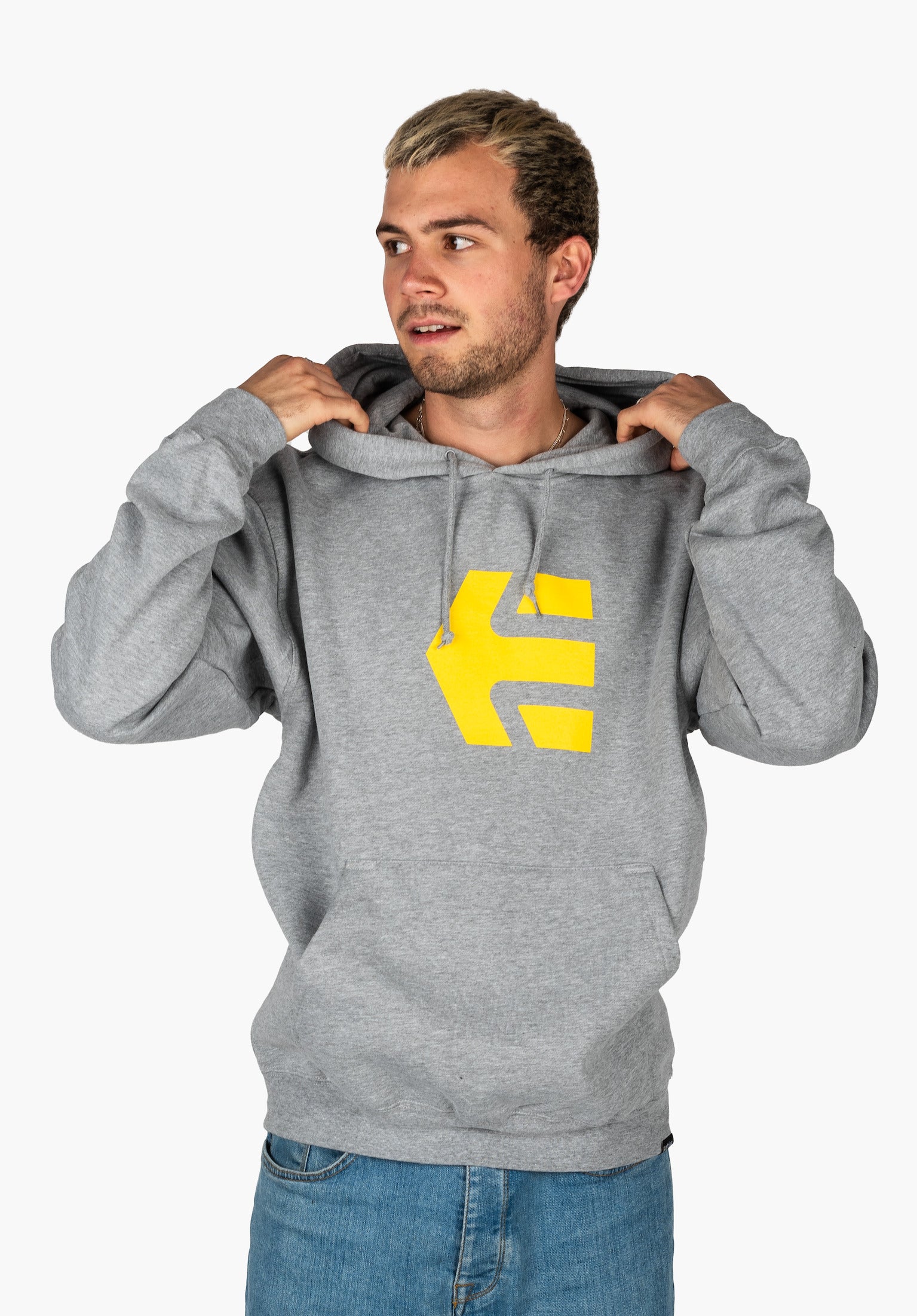 Gray and yellow hoodie sale