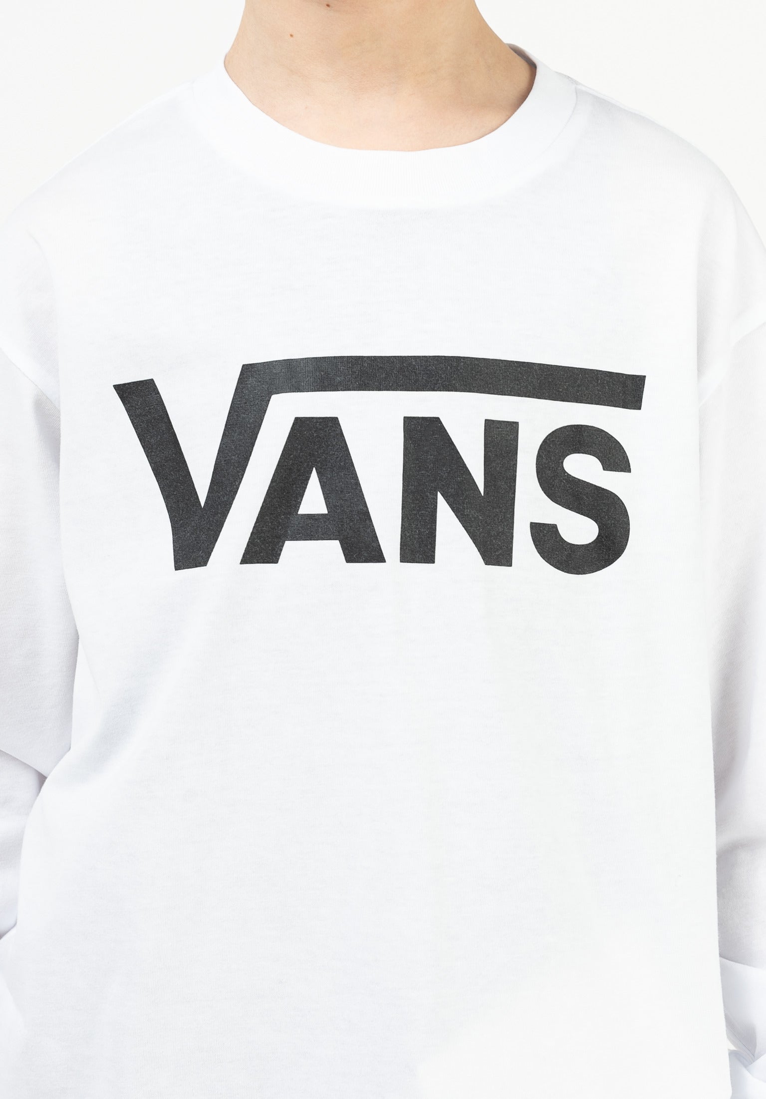 Classic Kids Vans Longsleeve in white black for c TITUS