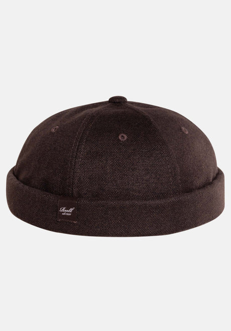 Docker Cap darkbrown-tweed Vorderansicht