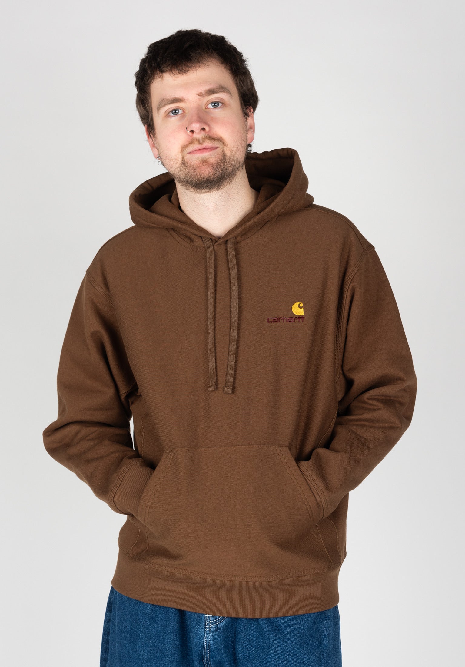 Hooded American Script Carhartt WIP Hoodie in lumber for Men TITUS