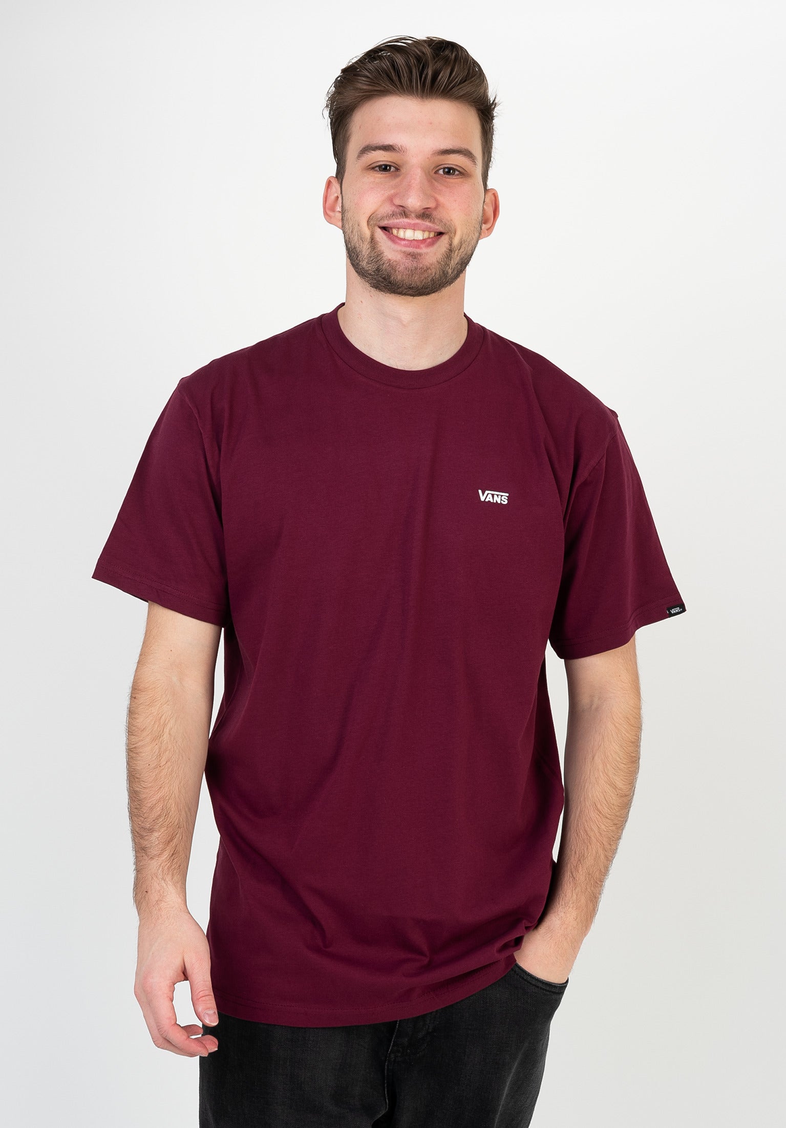 Left Chest Logo Vans T Shirt in burgundy for c TITUS