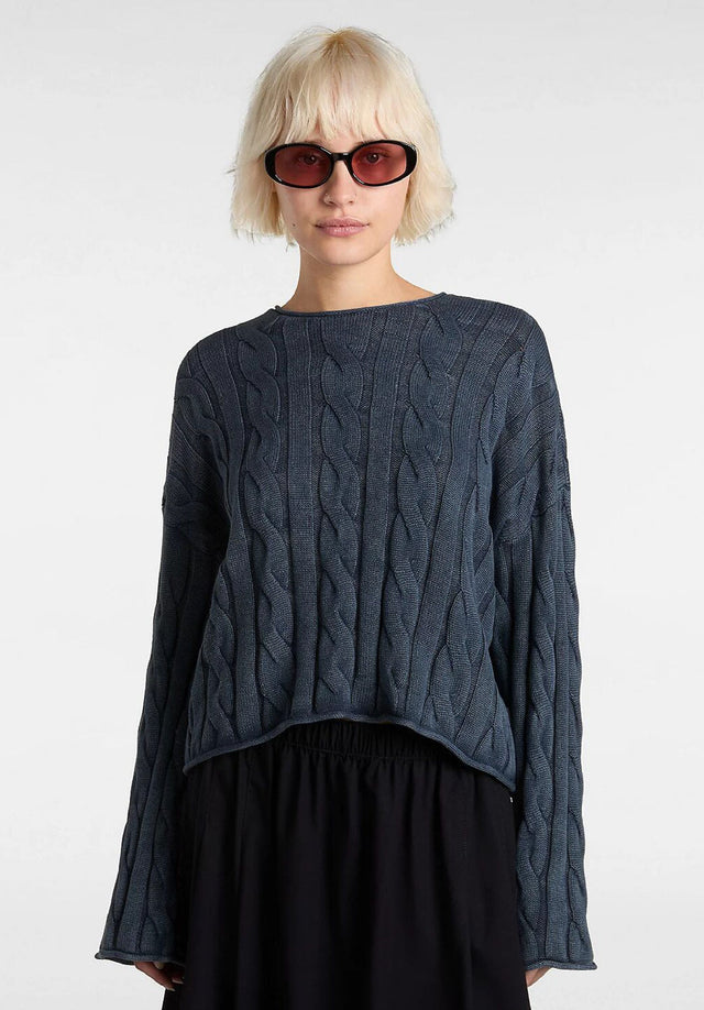 Mila Cable Knit Crop parisiannight Vorderansicht