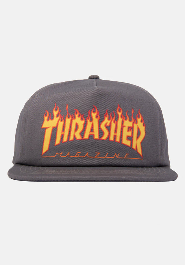 Printed Flame Snapback grey Vorderansicht