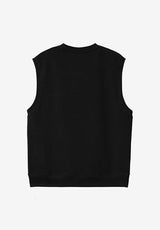 Script V-Neck Vest black-white Rueckenansicht