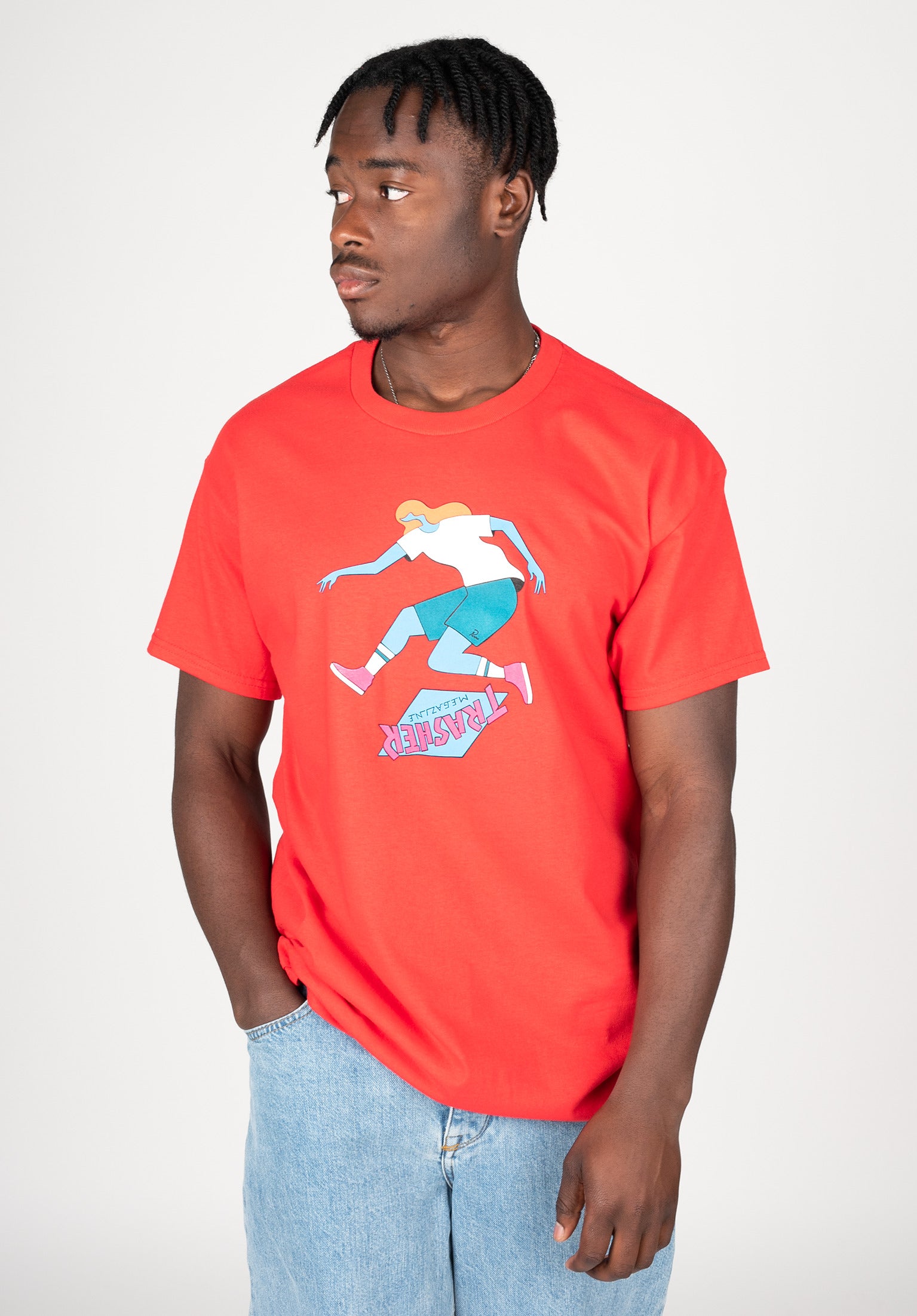 Trasher Tre by Parra Thrasher T-Shirt in red for Men – TITUS