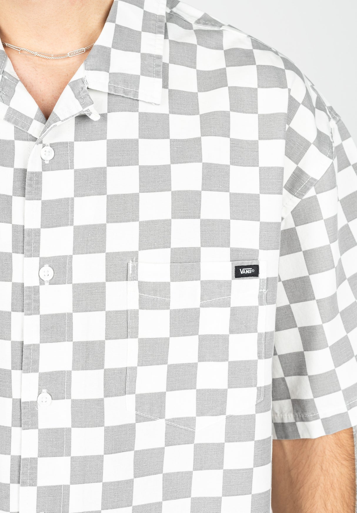 vans checkerboard button up shirt