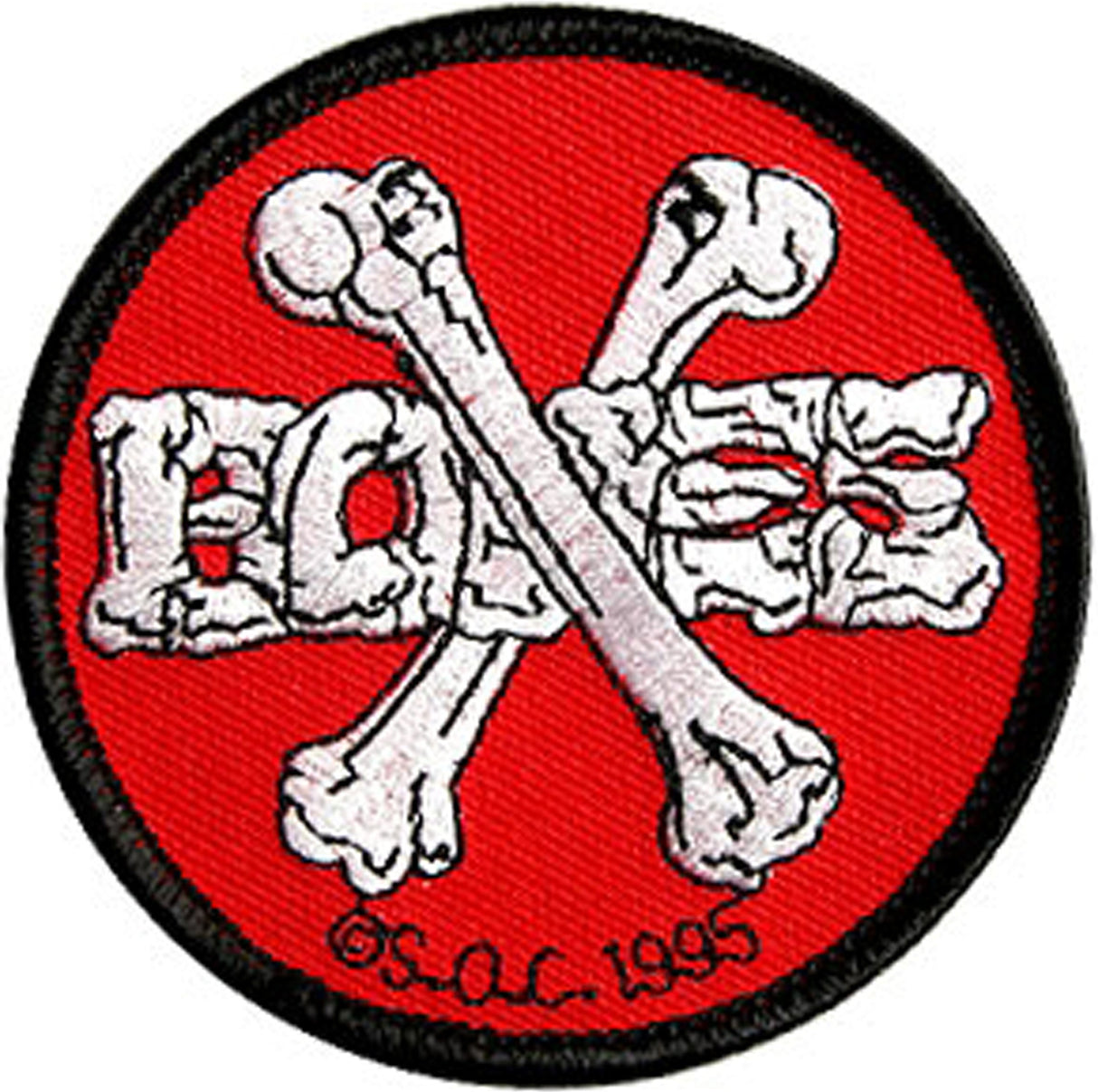 Cross Bones 3.5" Patch red Vorderansicht