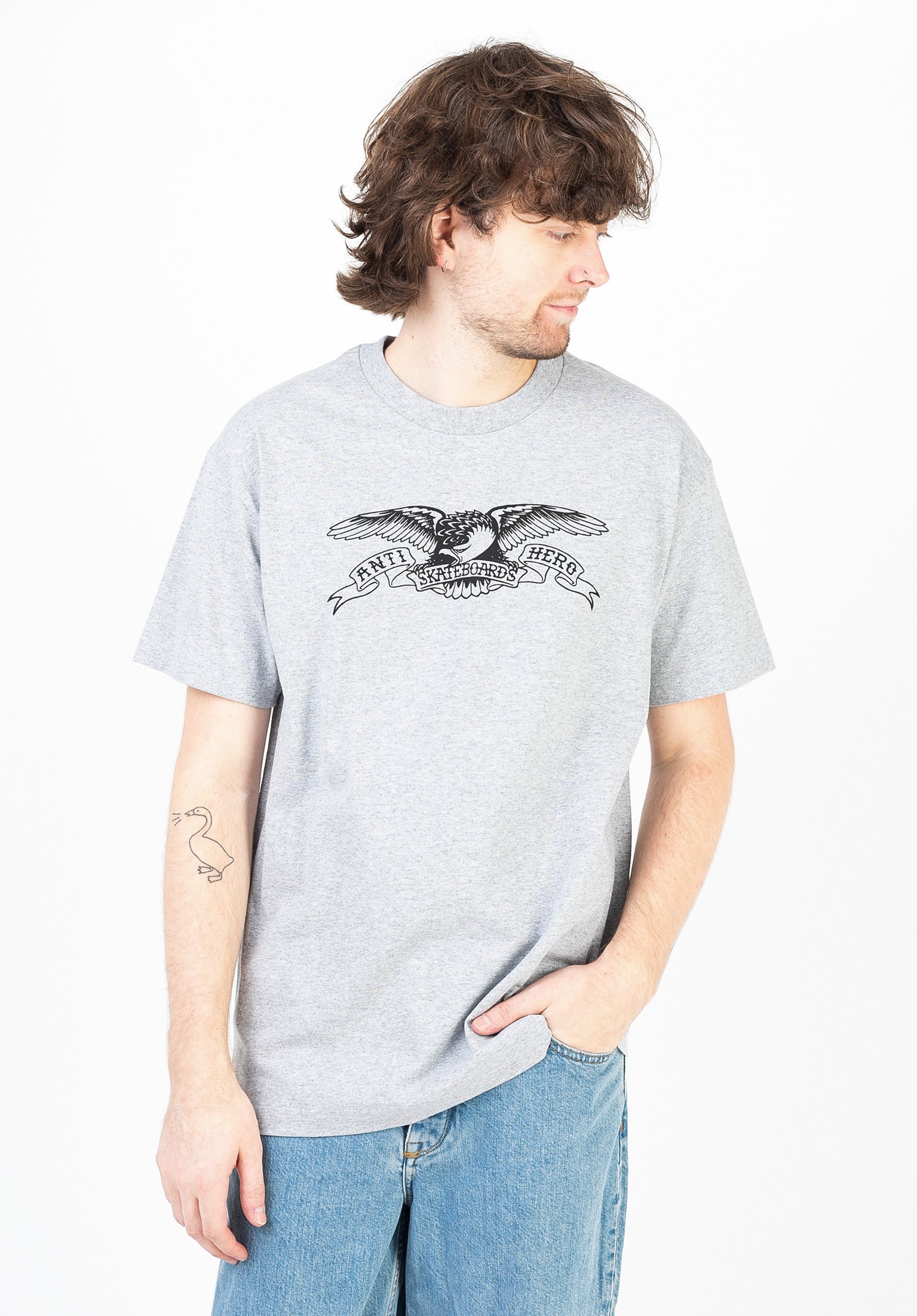 Basic Eagle Anti Hero T-Shirt in greyheather for Men – TITUS