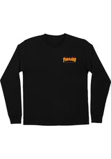 Thrasher Flame Dot L/S black Close-Up1