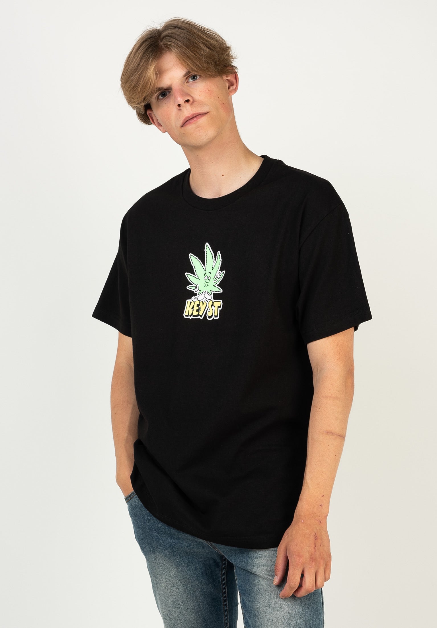 Just A Leaf Key Street T-Shirt in black for Men – TITUS