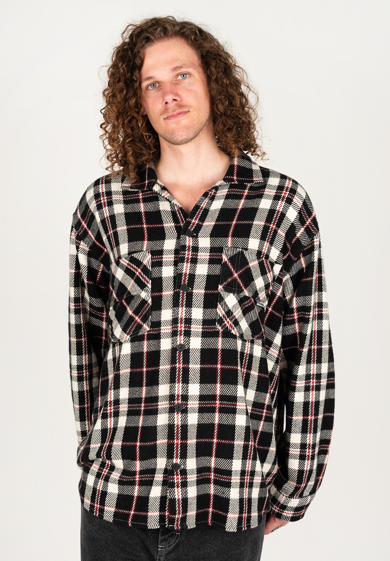 Big Boy Flannel Polar Skate Co Shirt-Longsleeve in black
