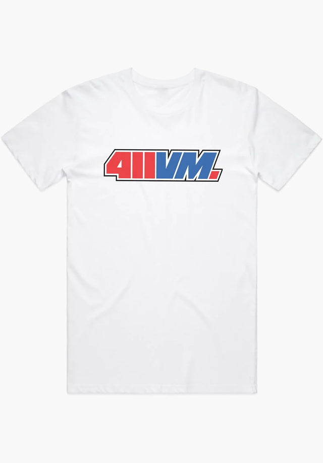 411VM Logo (Red/Blue) white Vorderansicht