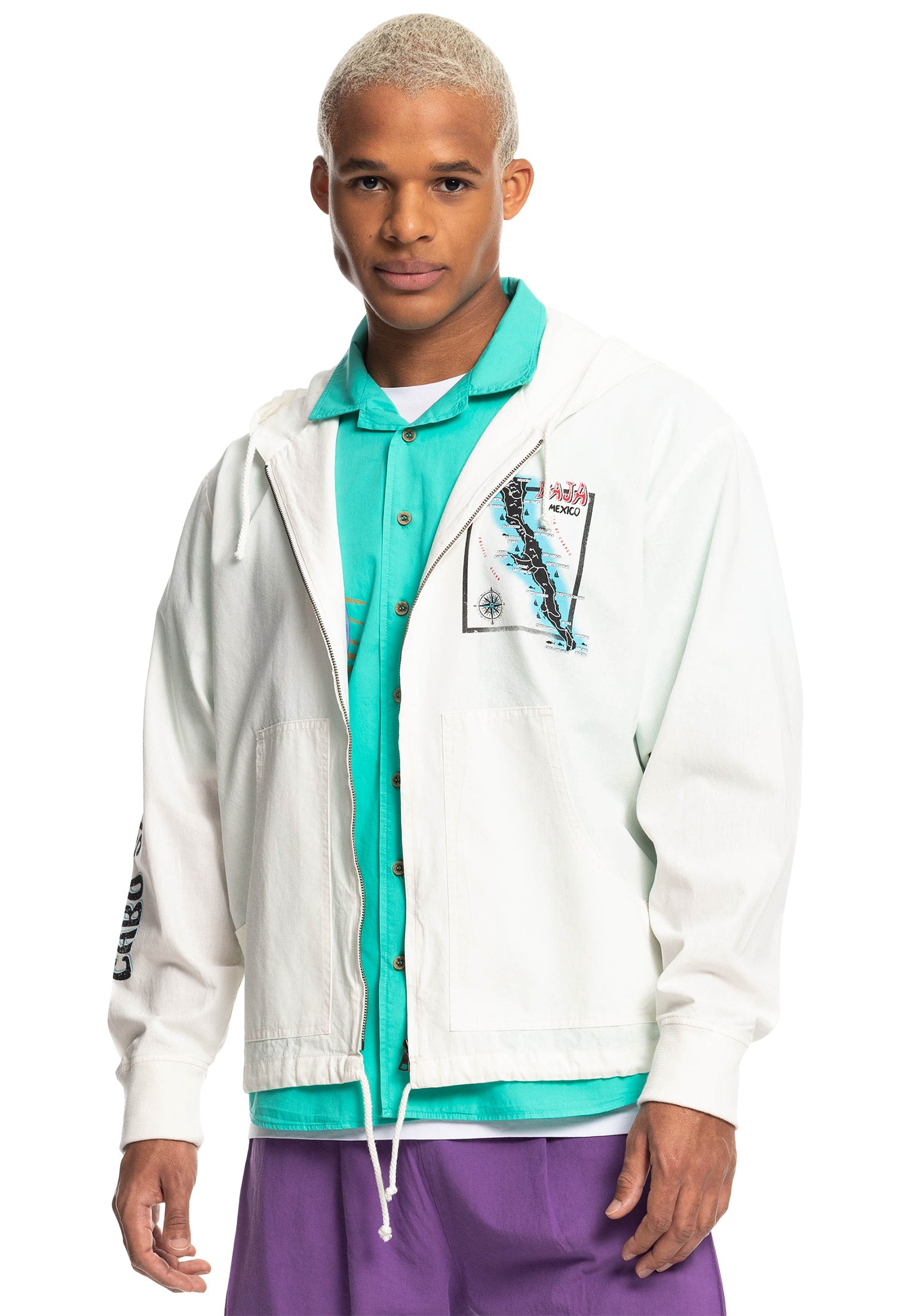 x Stranger Things The Baja Jacket Quiksilver Light Jacket in white for c TITUS