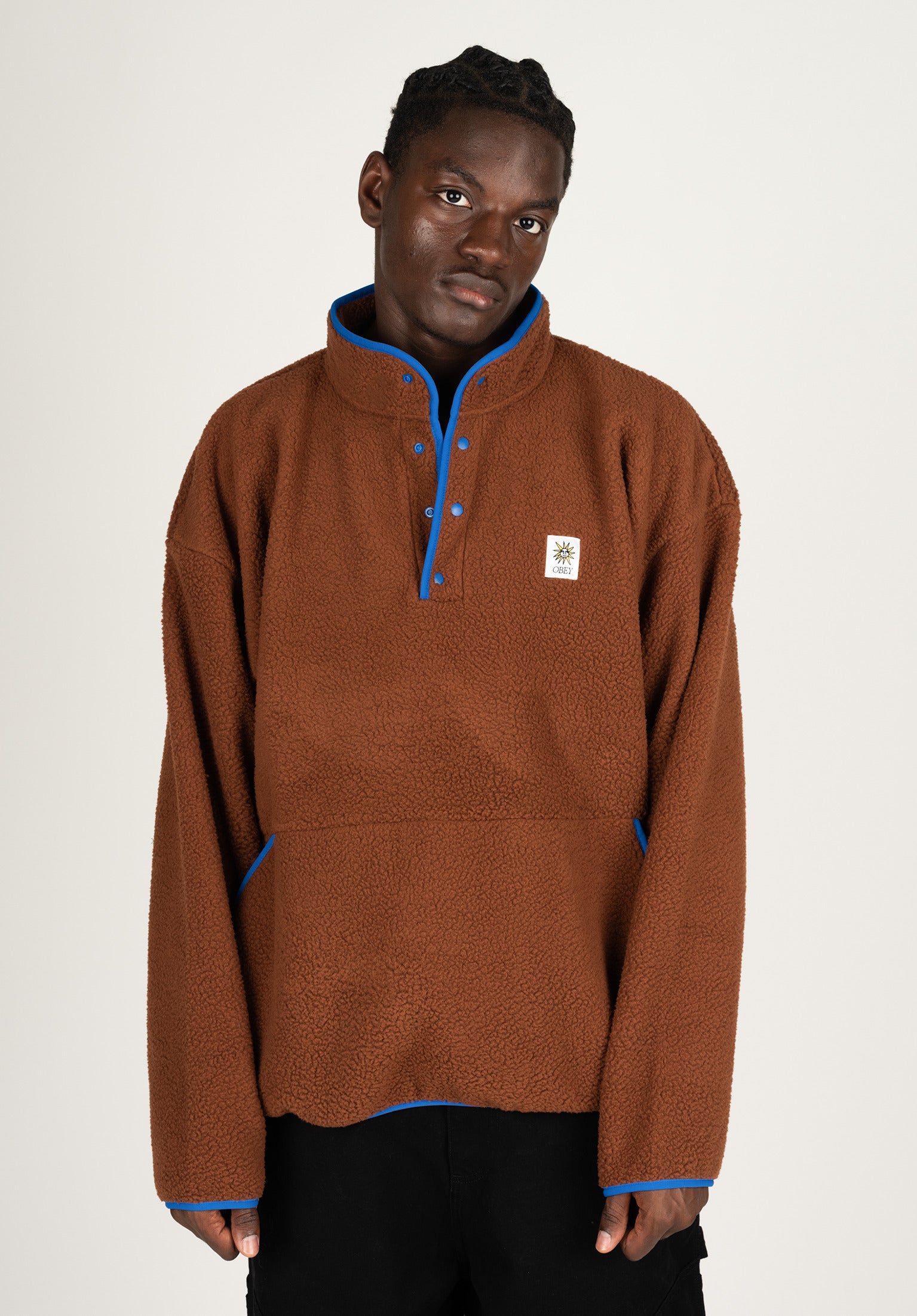 Rays Mock Neck OBEY Sweatshirt in sepia voor Heren TITUS