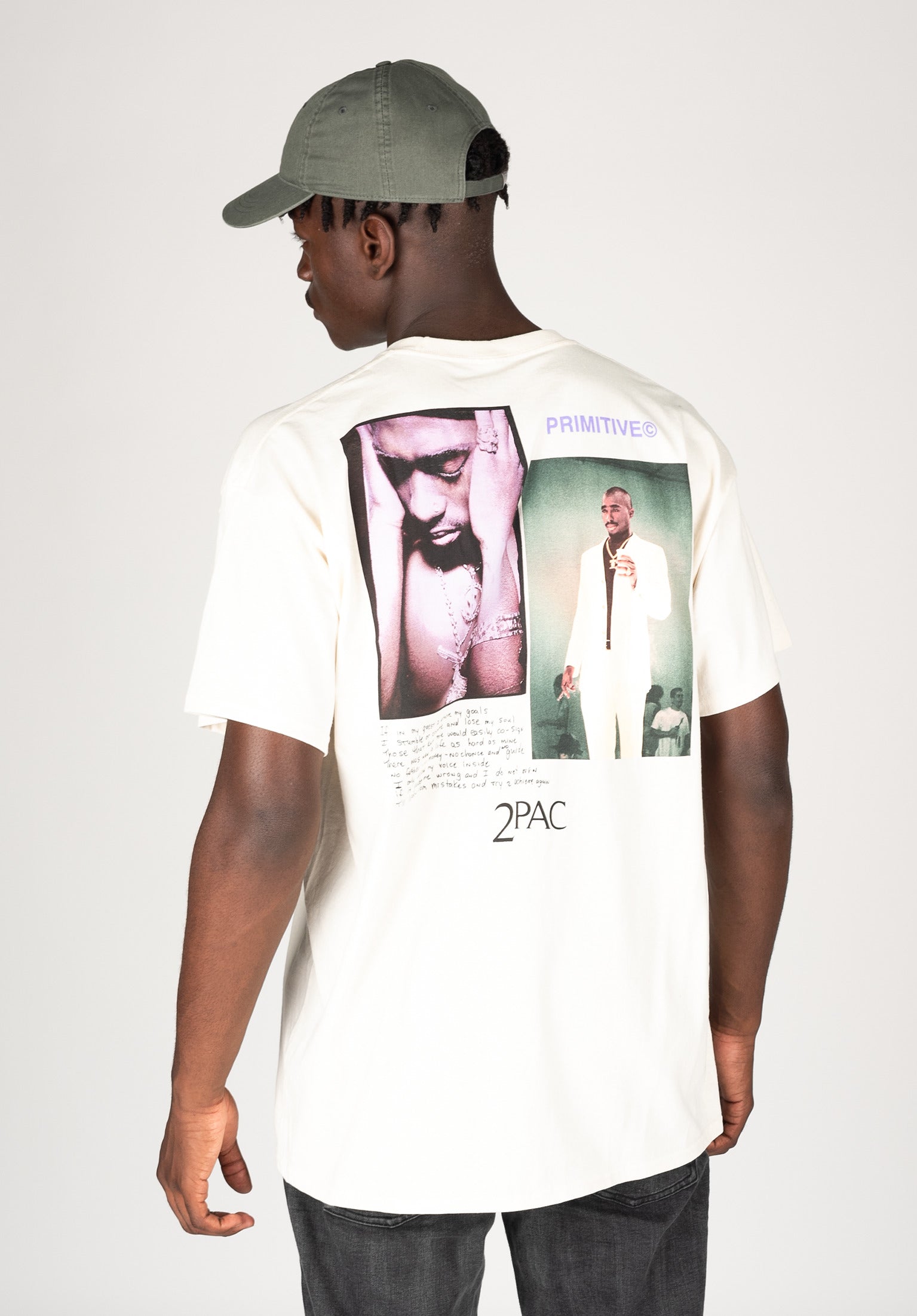 x Tupac Voice Primitive Skateboards T Shirt in creme for c TITUS