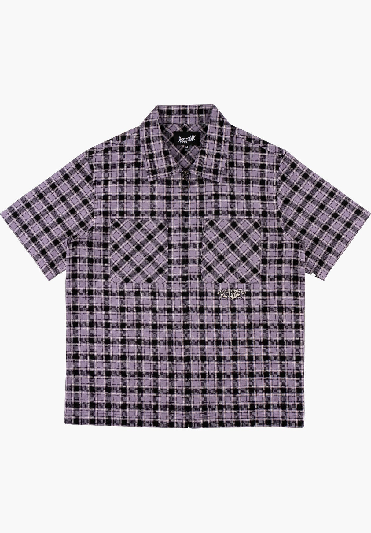 Cell Woven Plaid Zip lavender-grey Vorderansicht