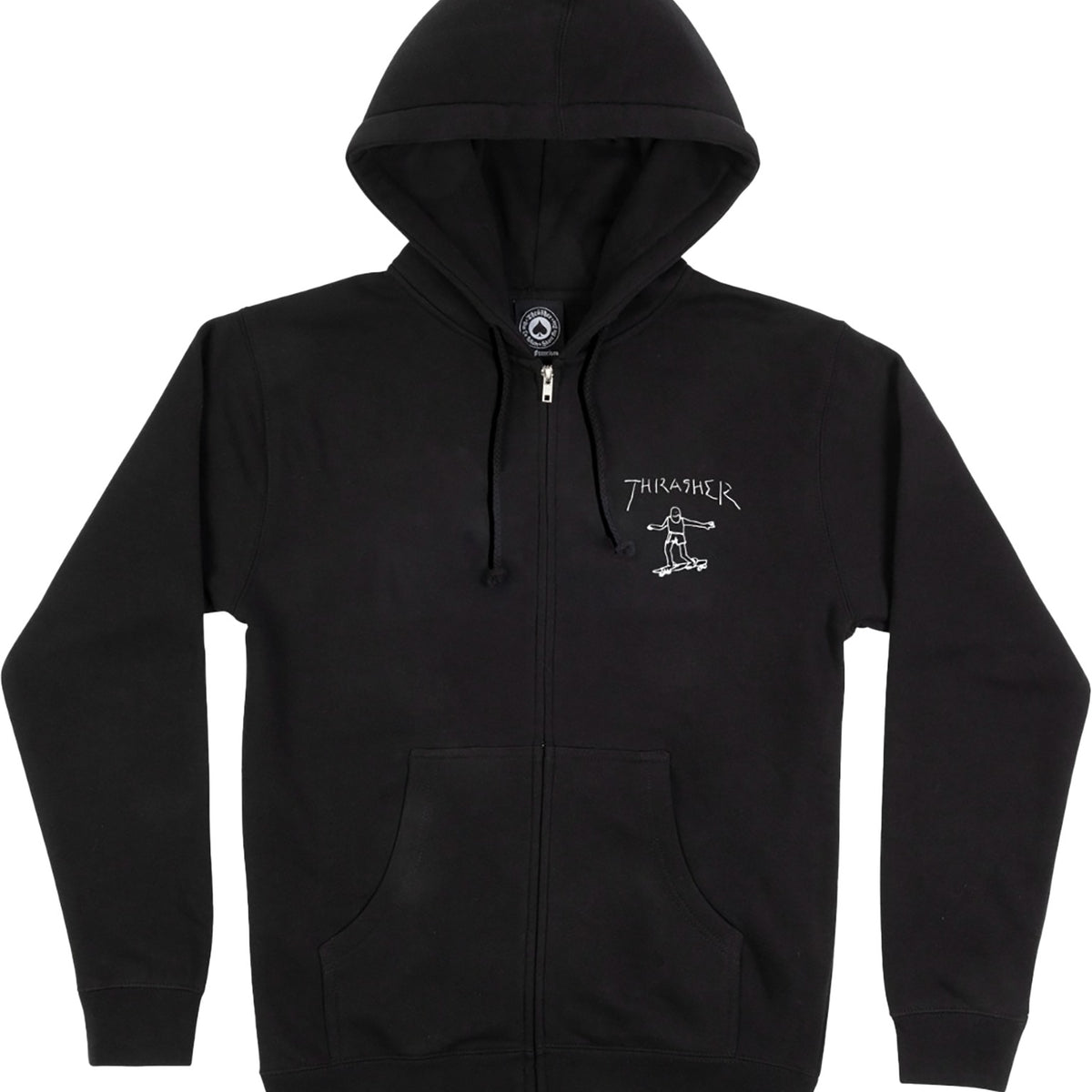 Gonz Logo Thrasher Zip-Hoodie in black for Men – TITUS