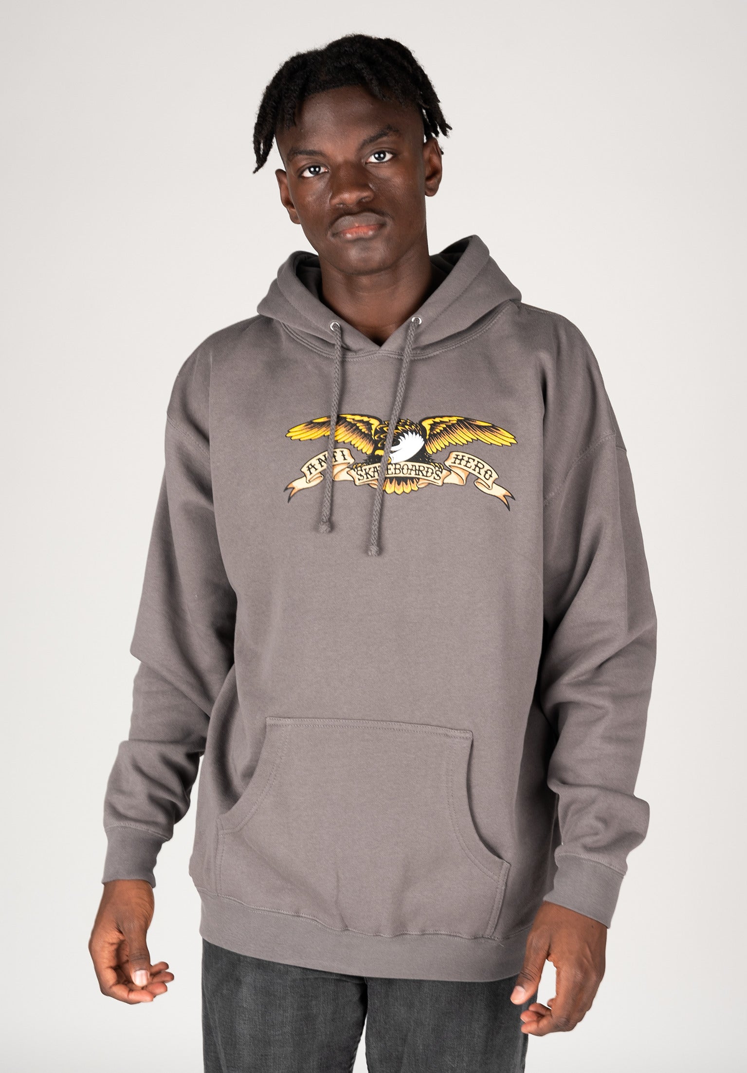 Eagle Anti Hero Hoodie in charcoal-multicolour for Men – TITUS