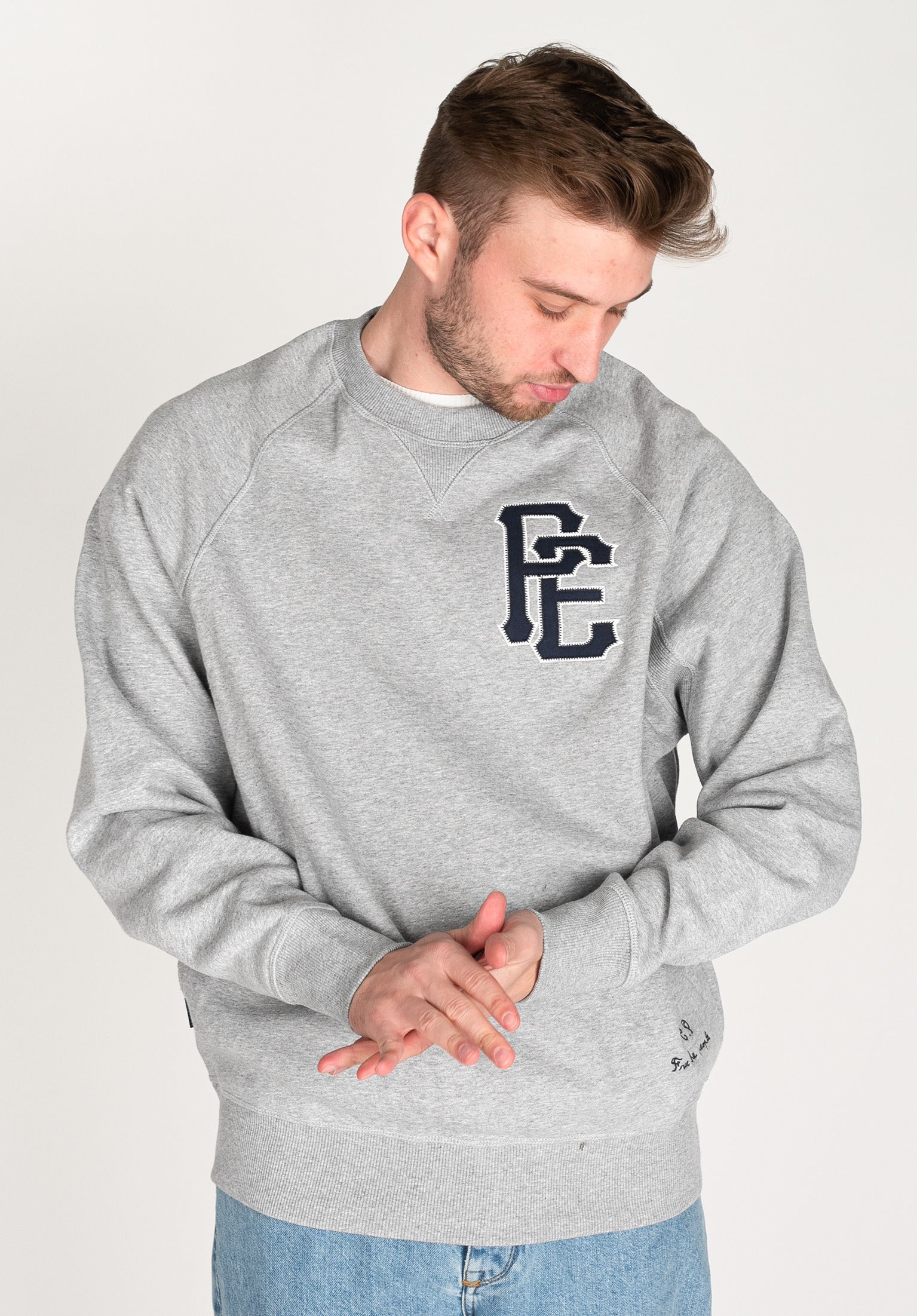 x Public Enemy Crest Element Sweatshirt in greyheather for Men – TITUS