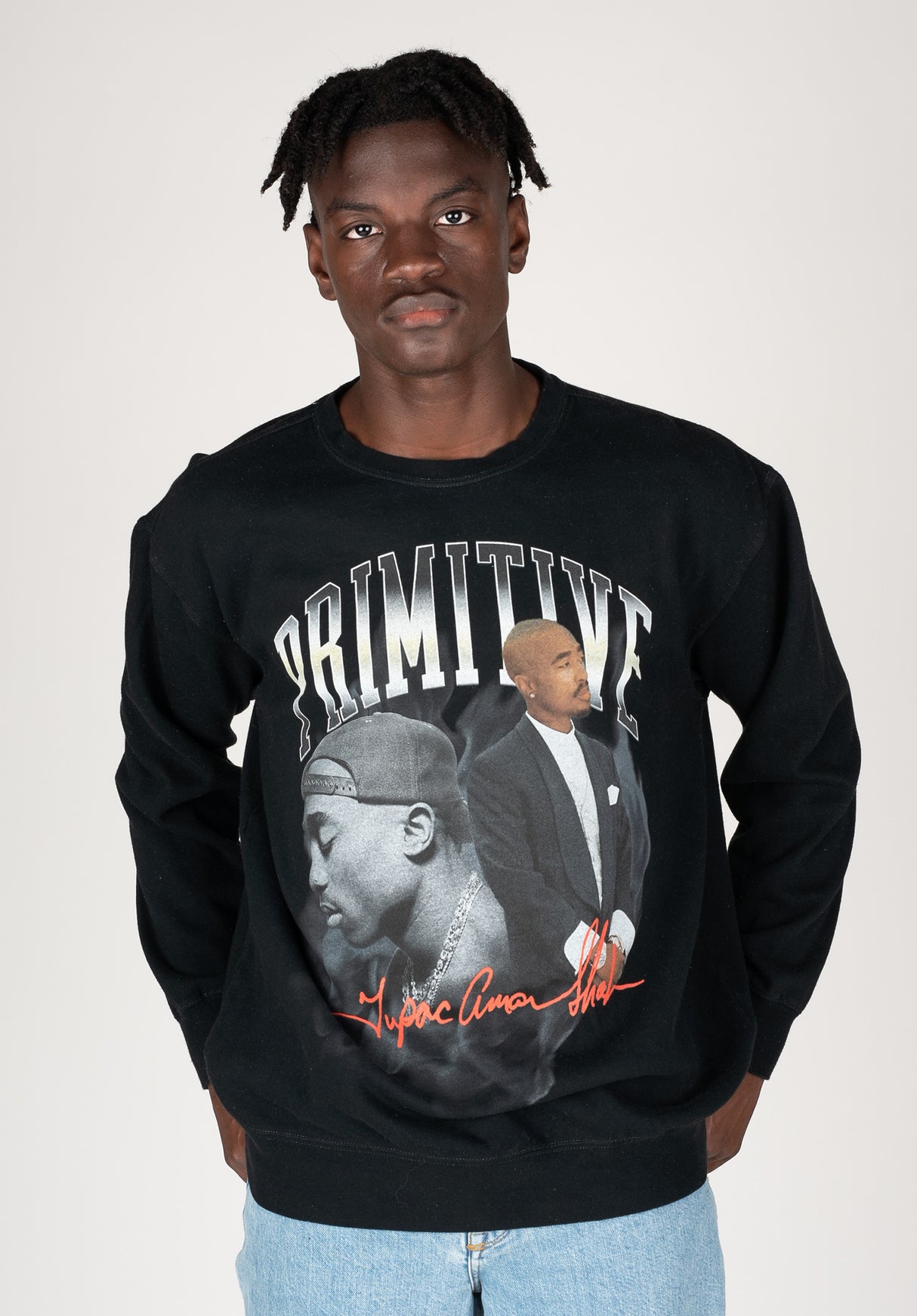 x Tupac Legend Primitive TITUS for black Skateboards Sweatshirt – Men in