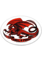 Oval Dragon 5" Sticker red Vorderansicht