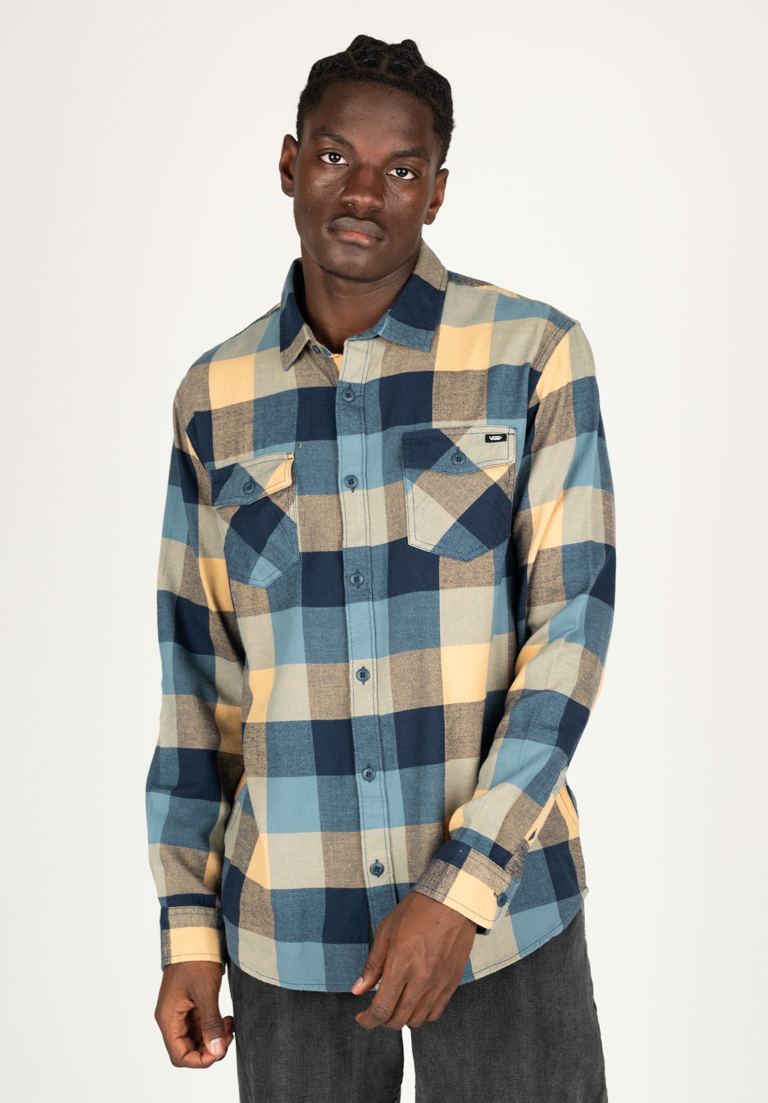 Box Flannel Vans Camicia a maniche lunghe in bluestone taostaupe