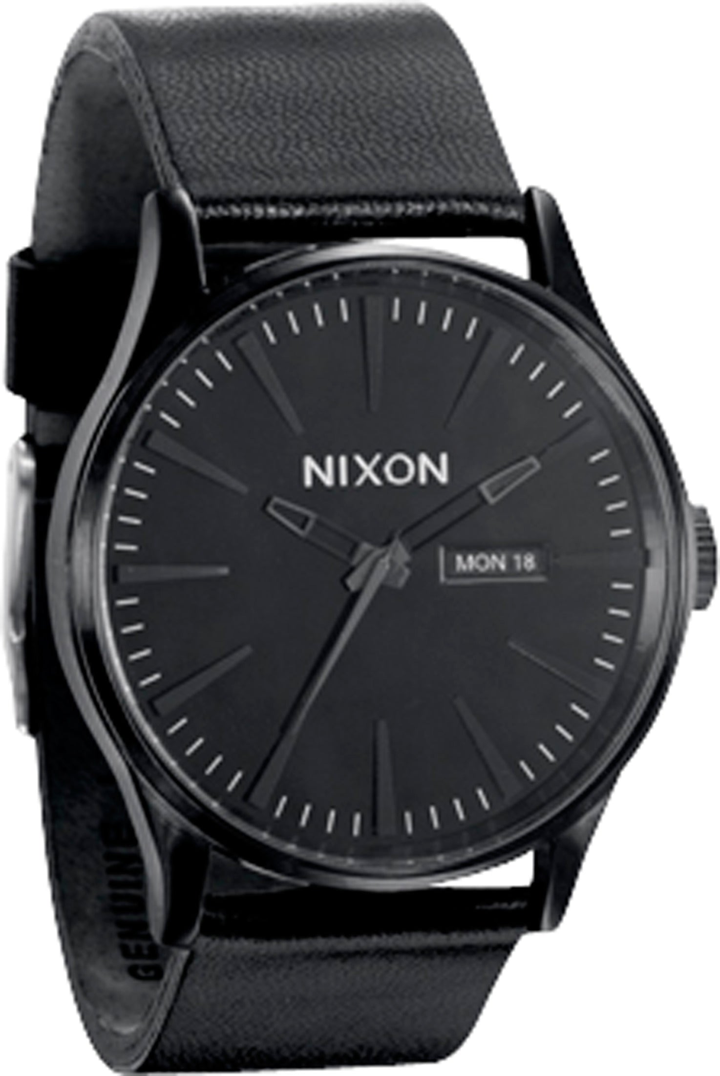 The Sentry Leather Nixon Watch in allblack for Women – TITUS