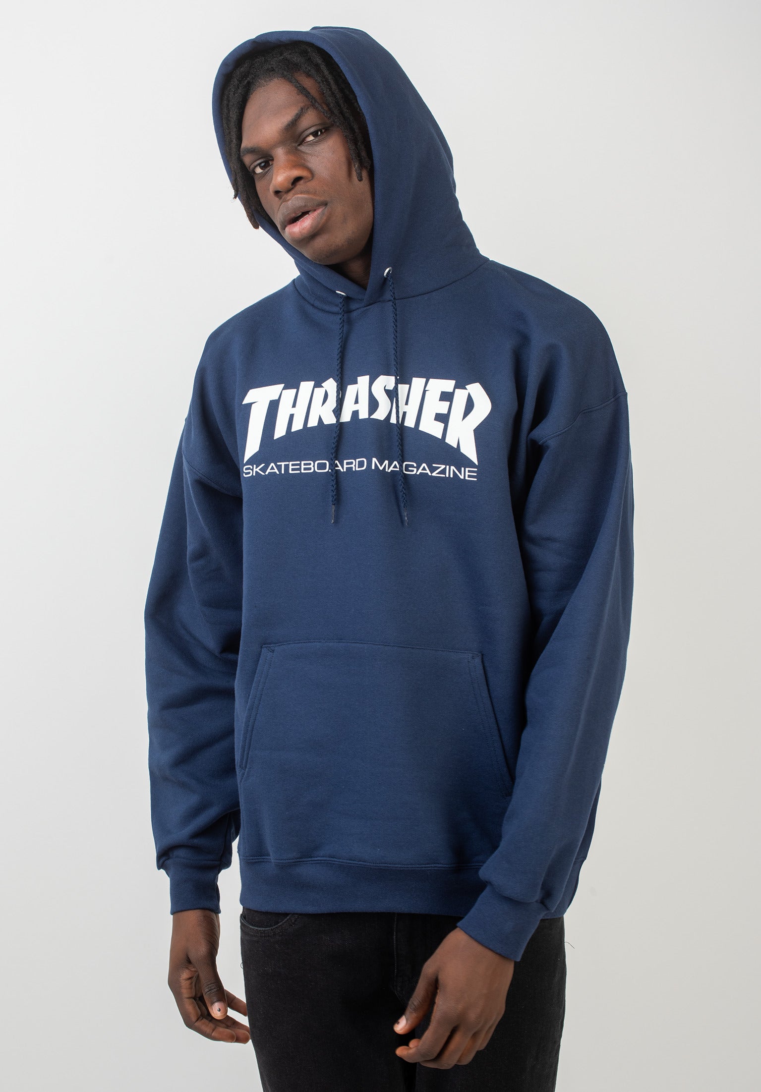 Felpa thrasher scritta blu on sale