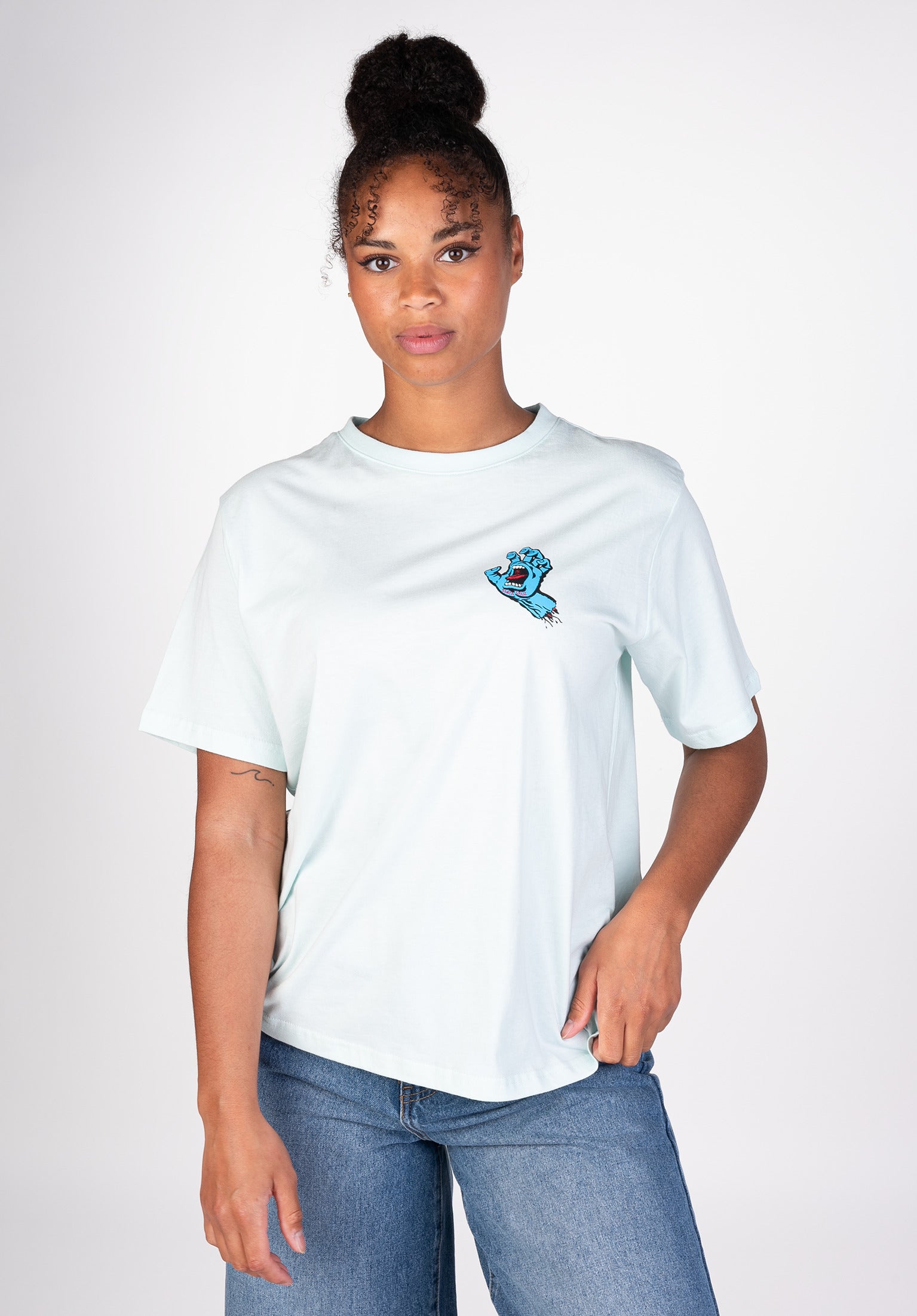 Screaming Hand Chest Santa Cruz T Shirt in pureblue for Women TITUS