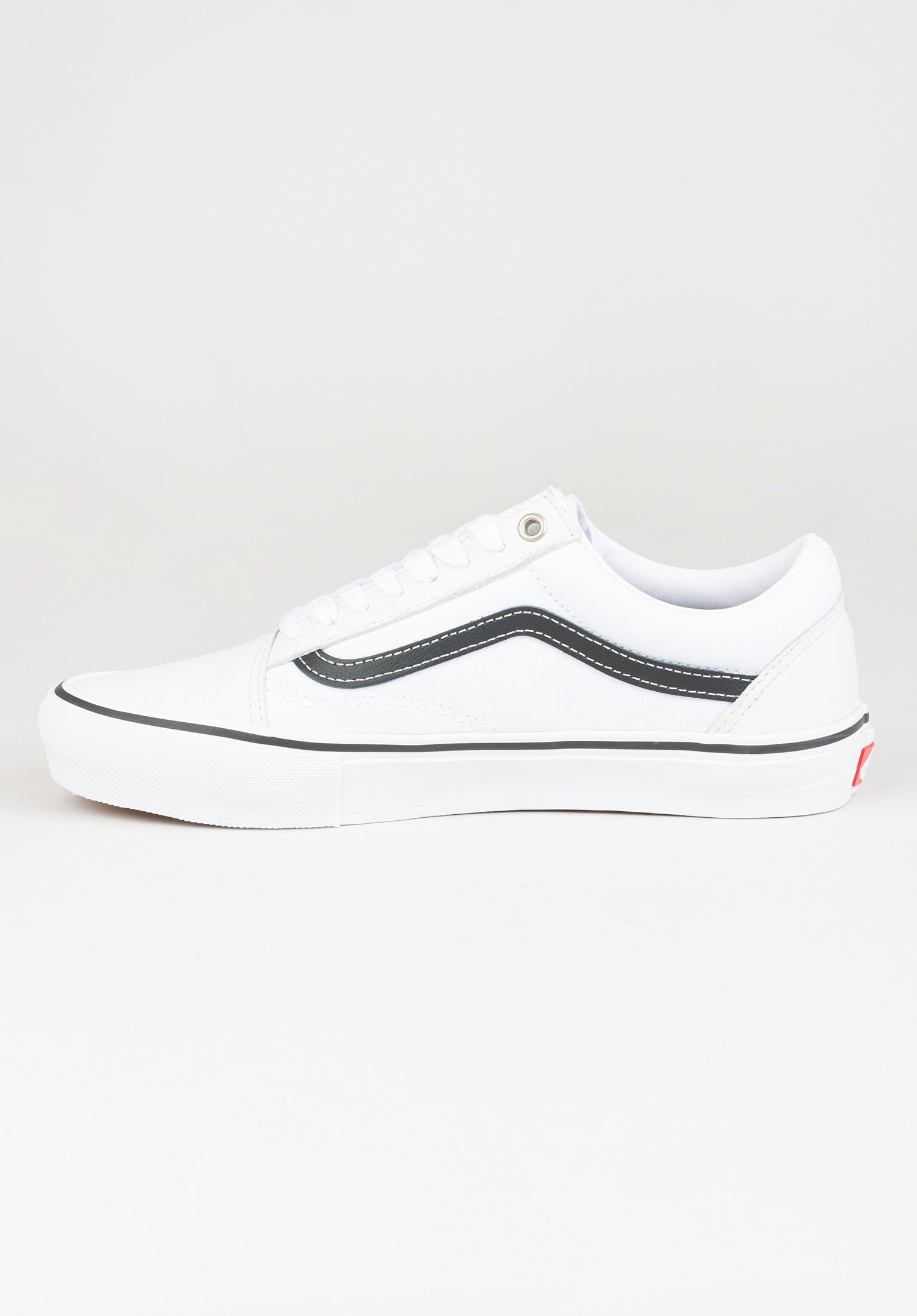 Old skool white vans with black stripe online