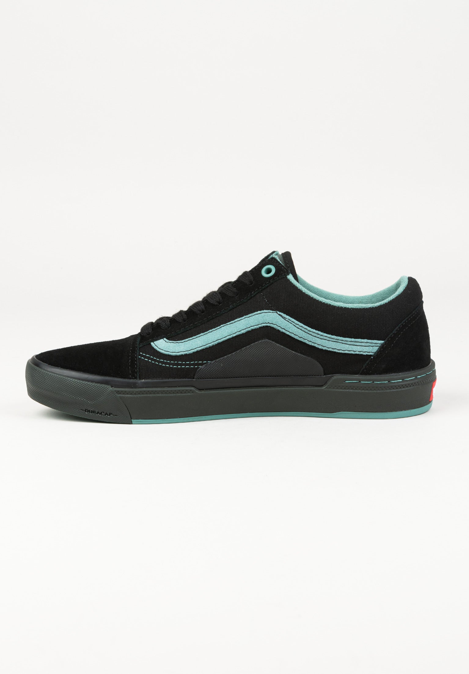 Black and shop turquoise vans