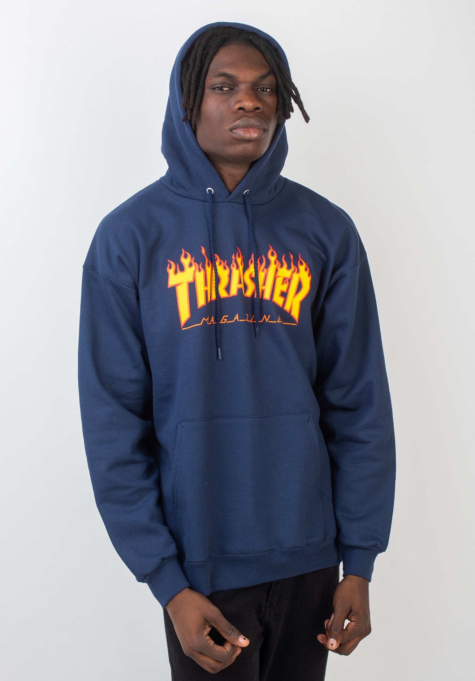 Flame Thrasher Hoodie in navy for Men – TITUS