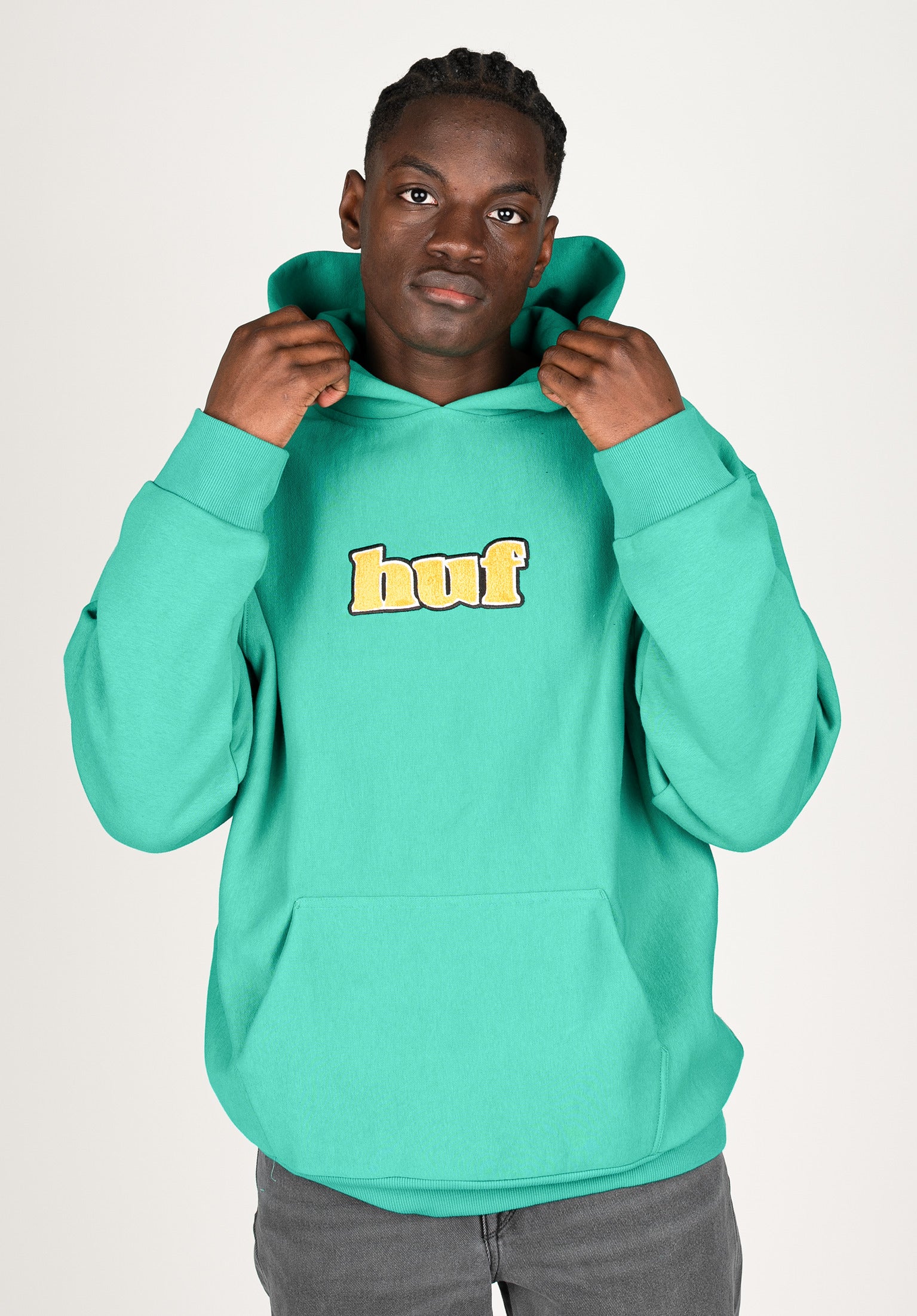 Madison Heavyweight HUF Sweat capuche en emerald pour Homme TITUS