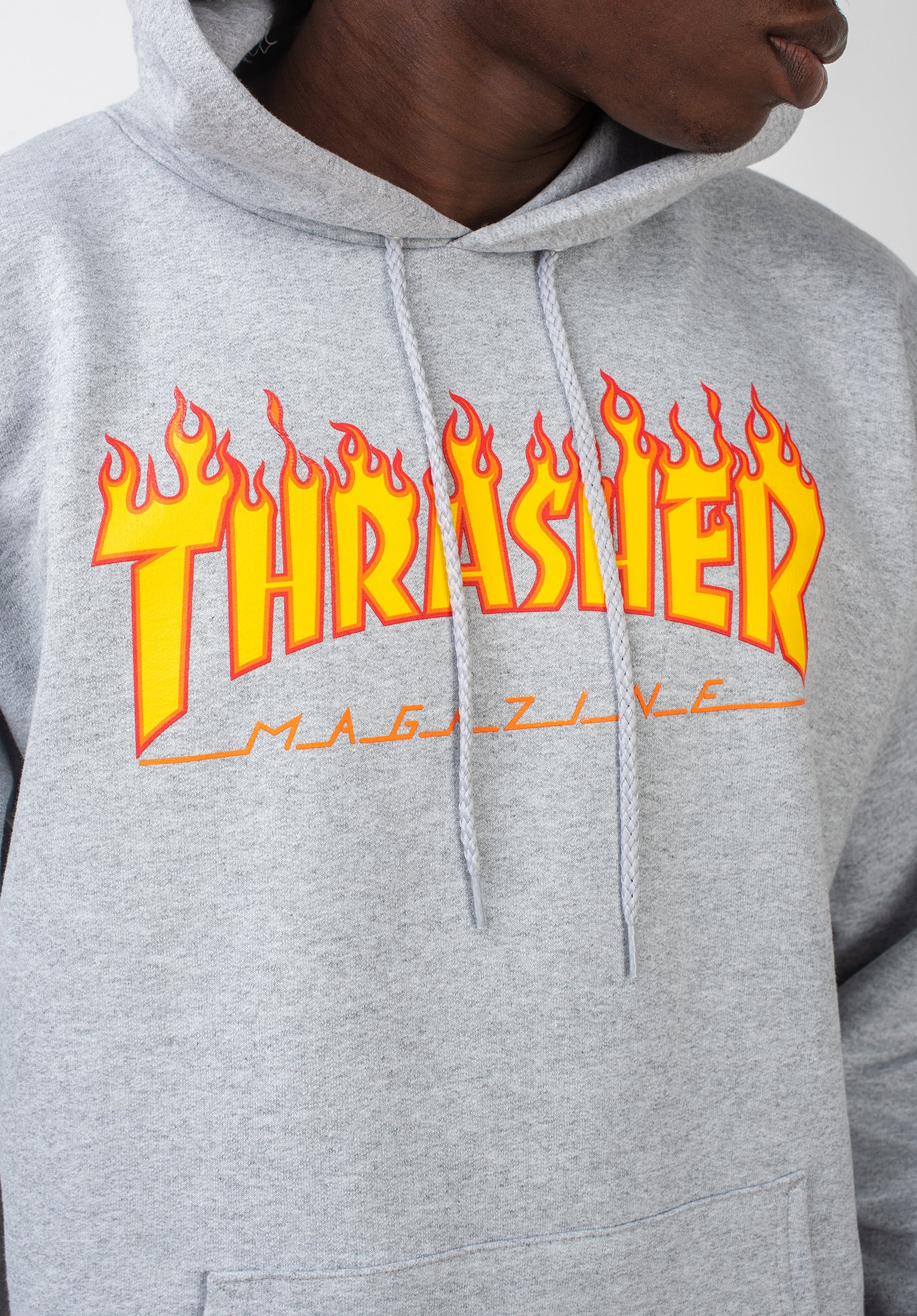 Grey thrasher hoodie fashion flames