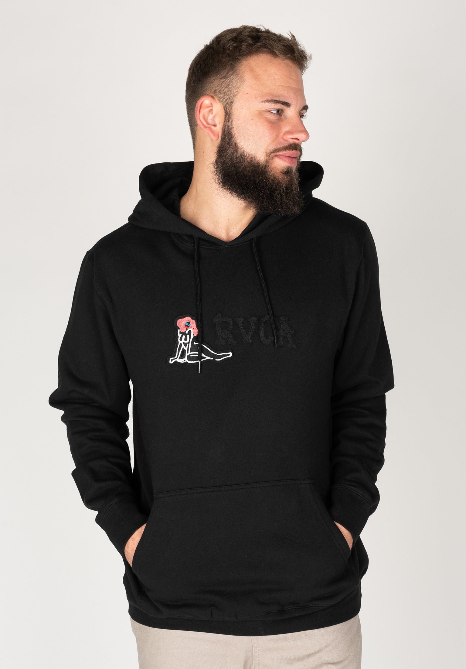 Black rvca hoodie sale