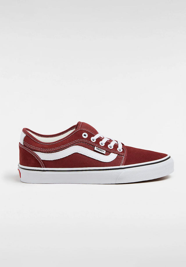 Skate Chukka Low Sidestripe burgundy-white Vorderansicht