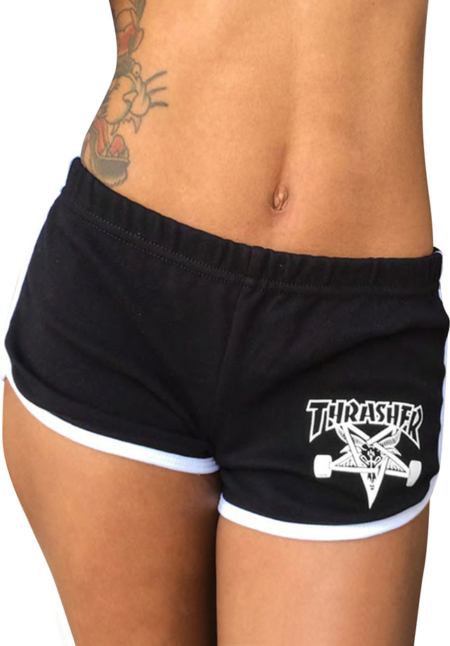 Skategoat Night Shorts black-white Vorderansicht