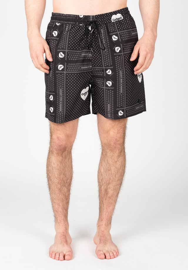 Slater Swim Trunks heartbandanaprint-black Vorderansicht