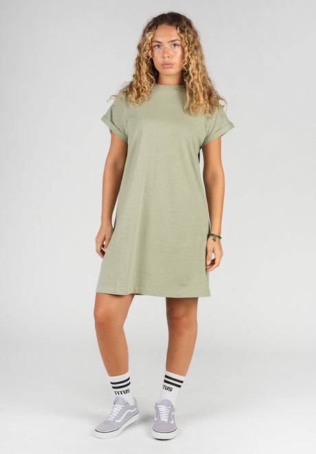 T-Shirt Dress Eksta Hemp teagreen Vorderansicht