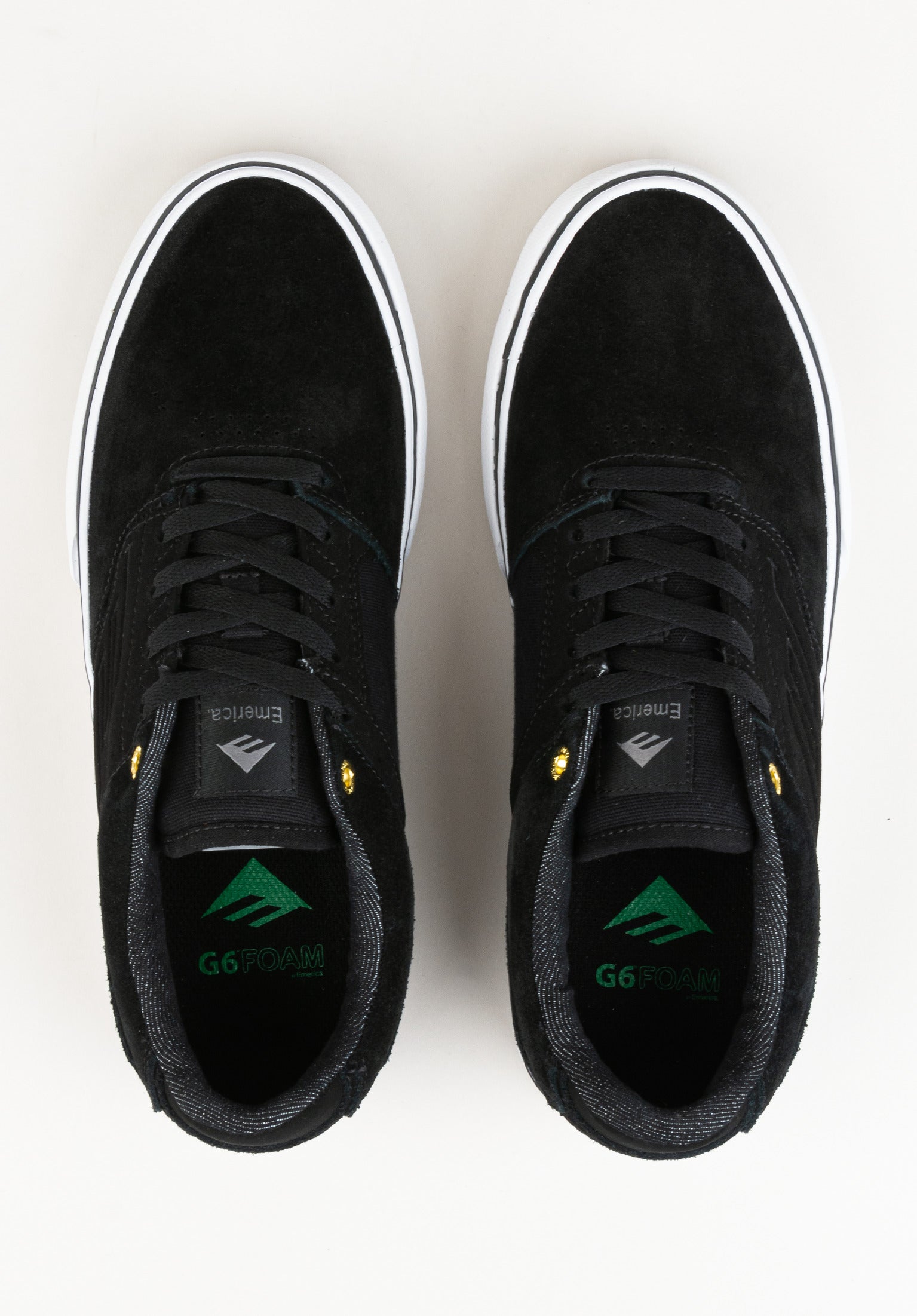 The Low Vulc Emerica Mens Shoes in black gold white for c TITUS