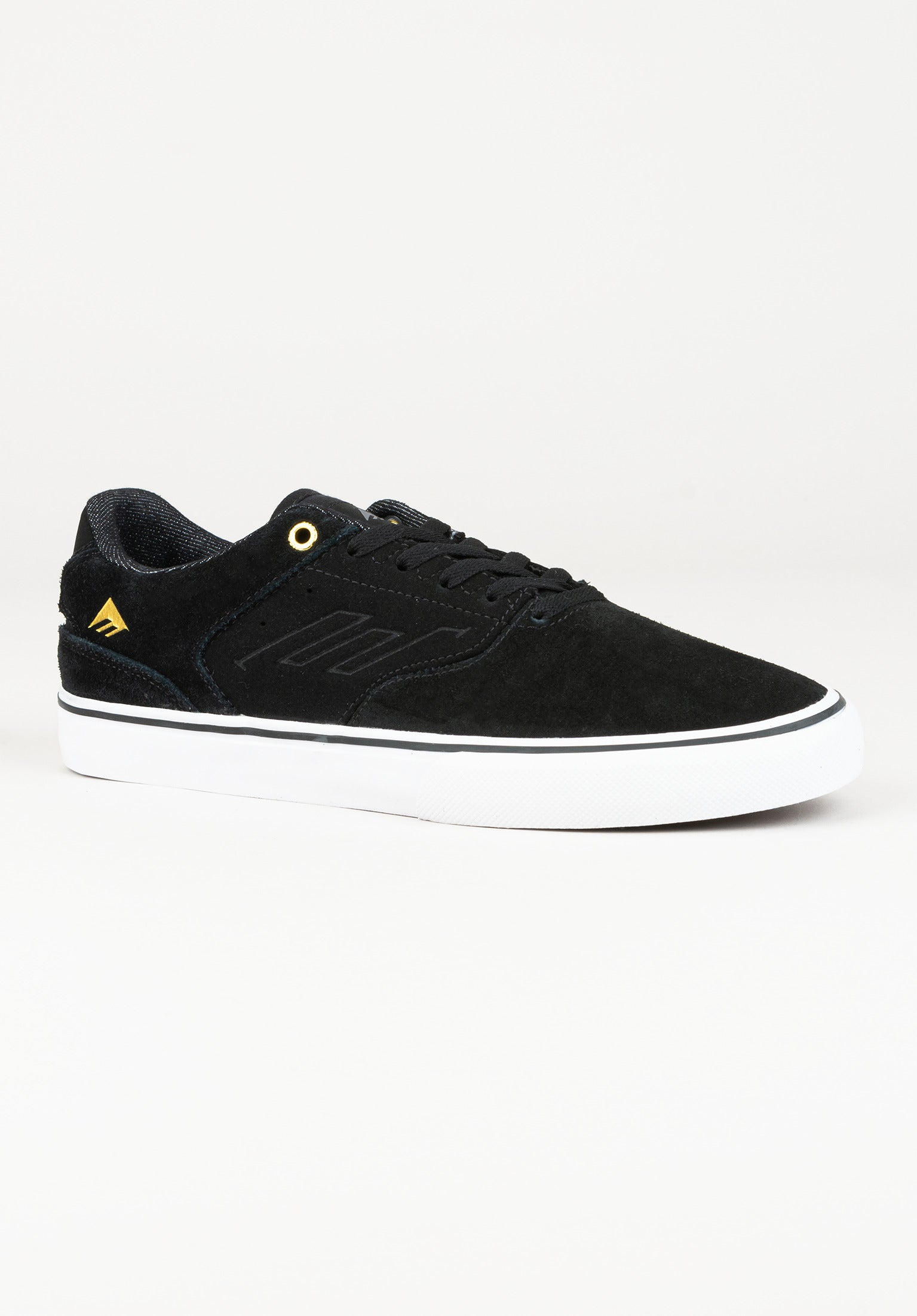 The Low Vulc Emerica Mens Shoes in black gold white for c TITUS