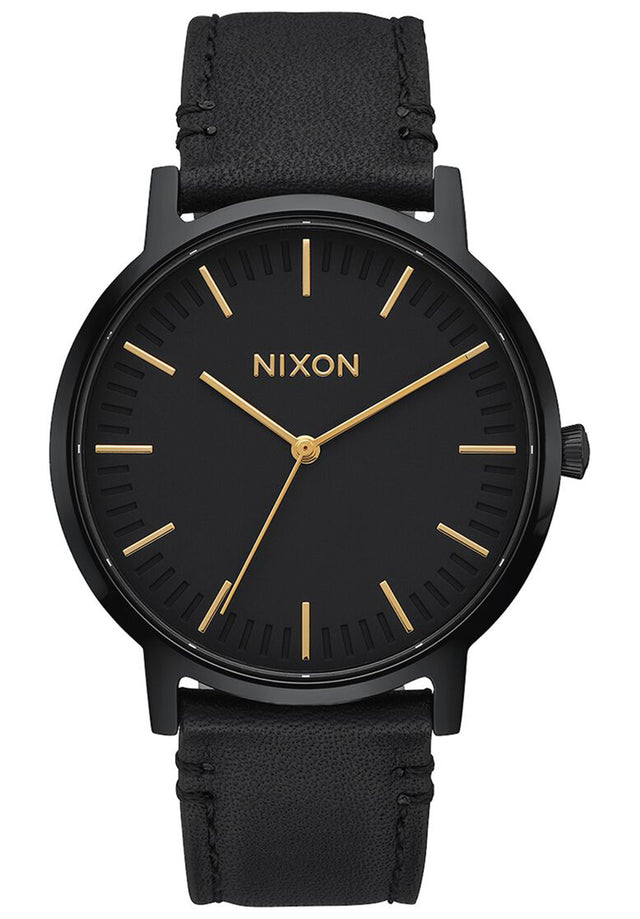 The Porter Leather allblack-gold Vorderansicht