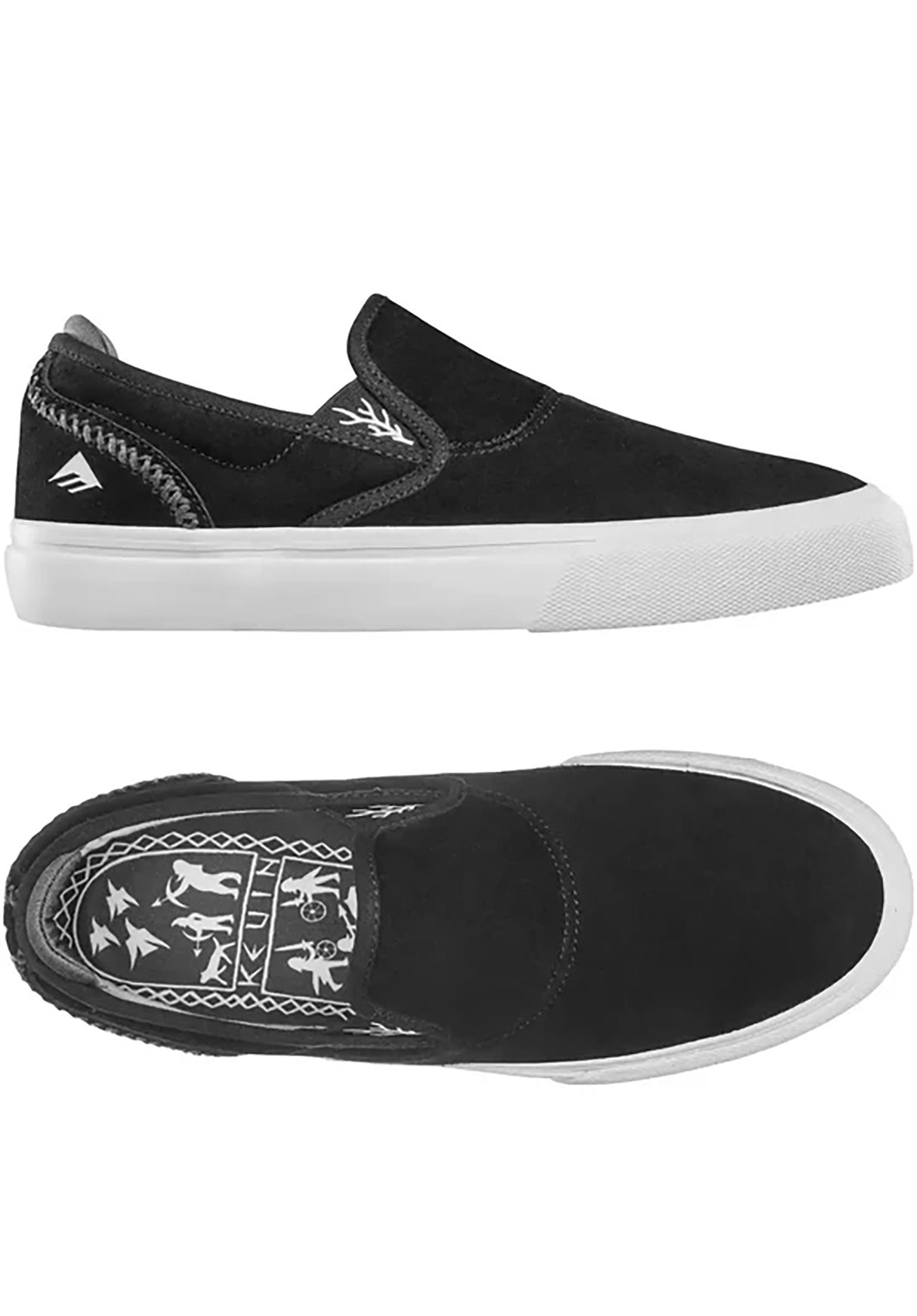 Wino G6 Slip-On black-white-white Closeup1