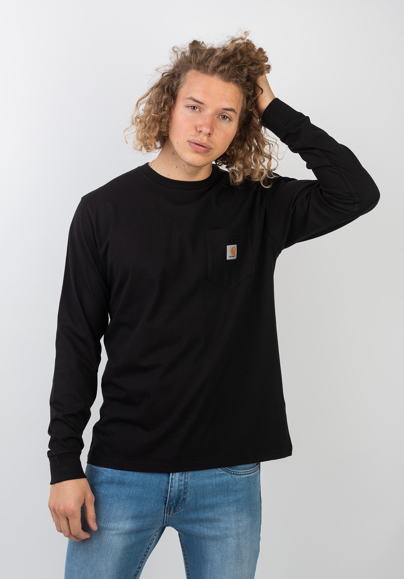 Pocket Carhartt WIP Longsleeve in black voor Heren TITUS