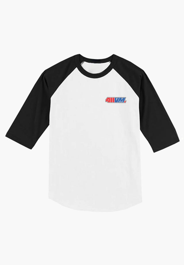 411VM Logo Raglan black-white Vorderansicht