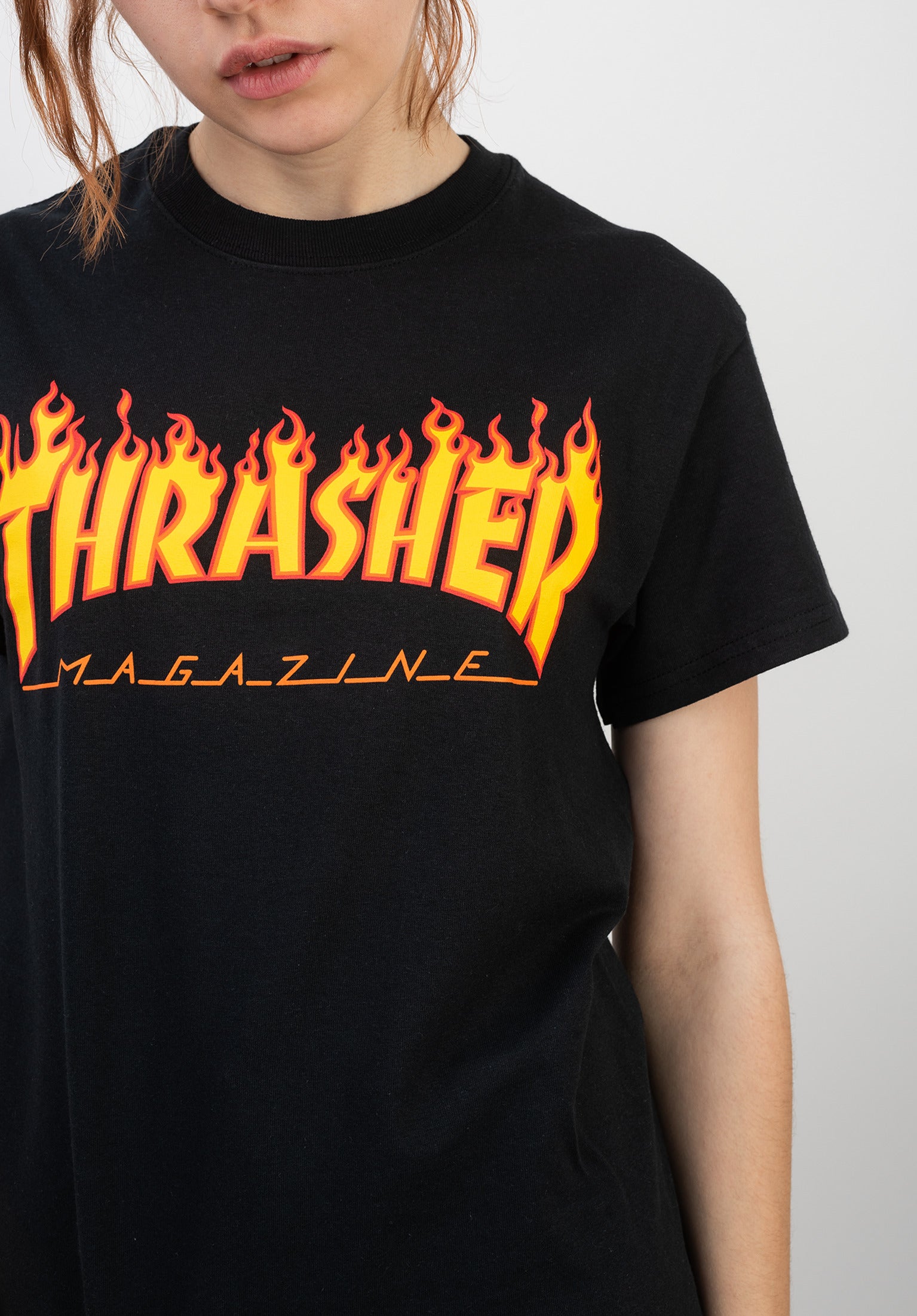 Black and clearance orange thrasher shirt